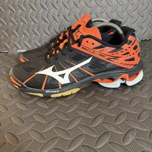 Mizuno Wave Lightning Z2 Orange/Black Volleyball Shoes Women Size 8.5 Excellent